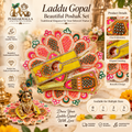 Multicolor Hand-Embroidered Laddu Gopal Poshak Set