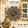 Black & Gold Designer Laddu Gopal Poshak Set – Pearl & Stone Embroidered