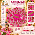 Pink & Gold Designer Laddu Gopal Poshak Set | Beautiful Embroidered Krishna Ji Dress