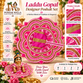 Pink Designer Laddu Gopal Poshak Set – Premium Bead & Sequin Work