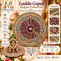 Laddu Gopal Designer Poshak Set – Maroon & Gold Sequin Embroidered Dress