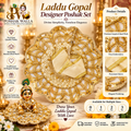 Laddu Gopal Designer Poshak Set - Gold Sequin & Bead