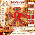 Laddu Gopal Designer Poshak Set - Yellow Pearl Sequin