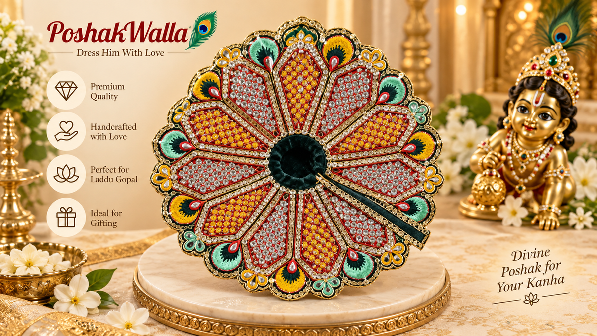 Pink Kundan Rhinestone Chakra Poshak for Laddu Gopal