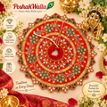 Sky Blue Beaded Scalloped Poshak for Laddu Gopal