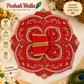 Red Pearl Beaded Lotus Poshak for Laddu Gopal