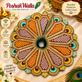 Rose Pink Zardozi Leaf Floral Poshak for Laddu Gopal