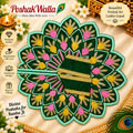 Red kundan pearl Laddu Gopal poshak with green stone and crystal work