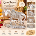 Kamdhenu Cow with Calf Silver Idol – Symbol of Blessings and Prosperity